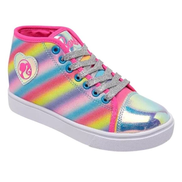 Heelys Little Girls Veloz Barbie High Top Wheeled Sneakers Size Youth 8 LDS 9 - Picture 2 of 12